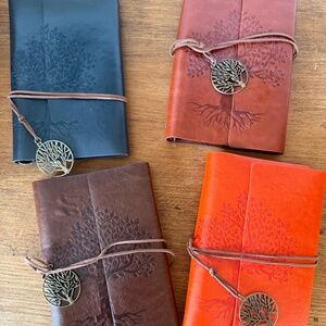 NWOT Portland Leather Journal Tree of Life Orange Black Brown Burgundy *READ*
